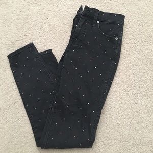 Madewell High-Rise Skinny Multi-Color dot Jeans 26